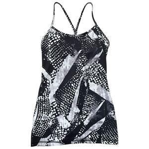 Lululemon Power Y Tank Static Mist Black White Women's Size 4